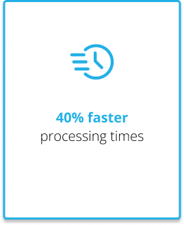 40% faster processing times